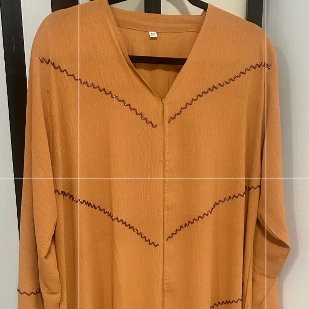 Mustard Orange Abaya set with scarf - Picture 5 of 5